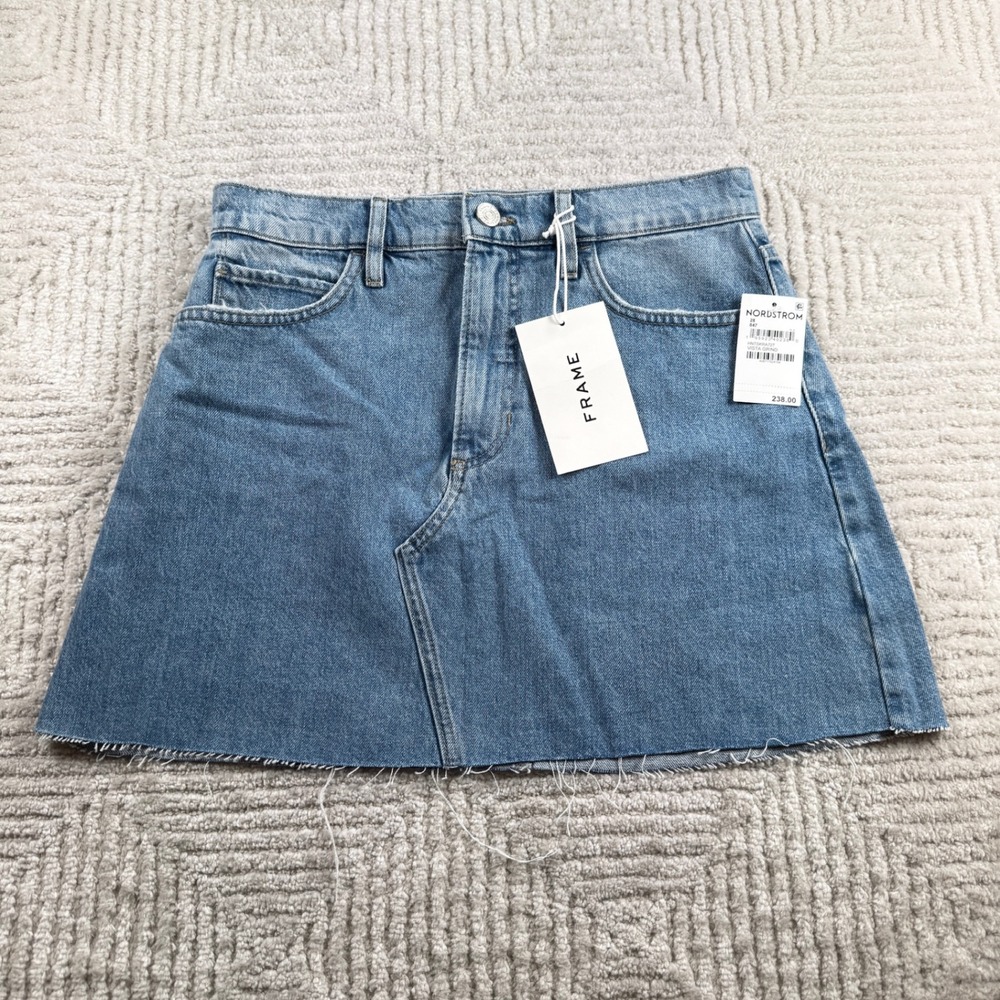 Frame Le High N Tight Skirt Women's 28 Denim Mini Raw Hem festival  NWT Edgy